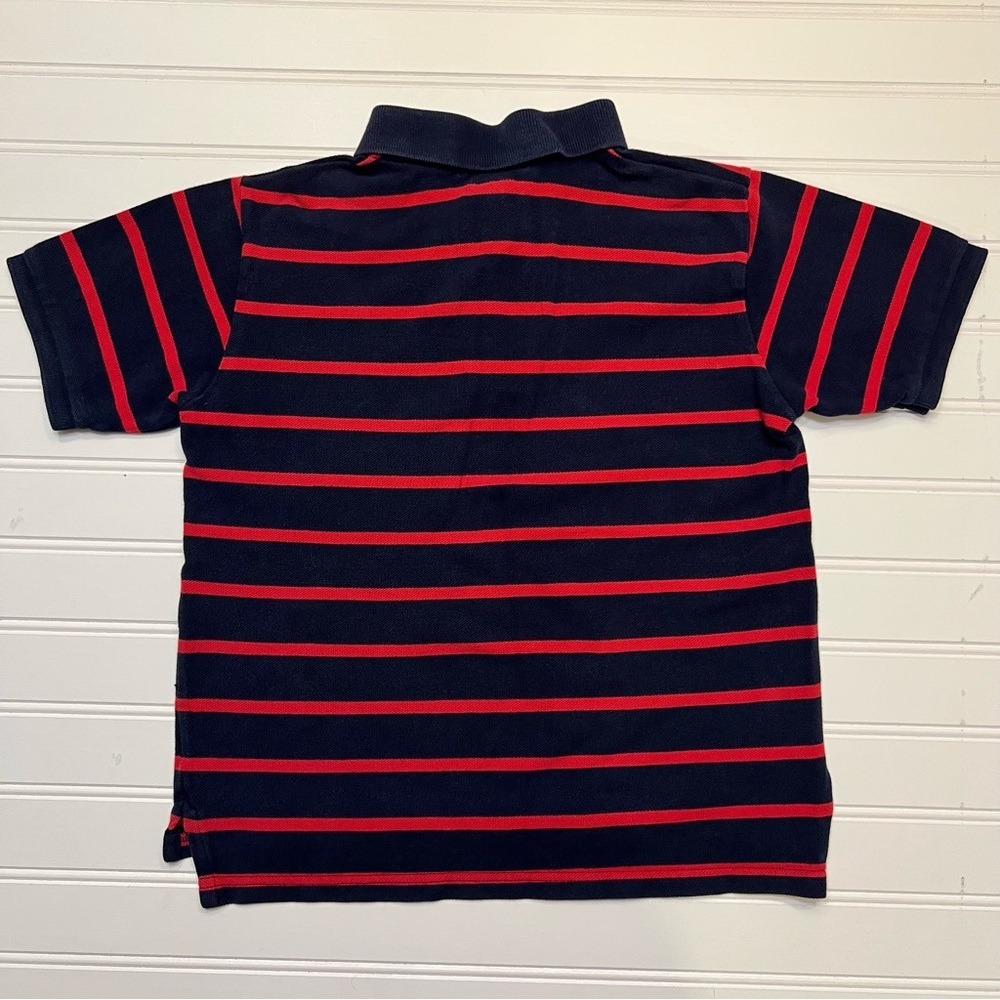 Polo Ralph Lauren Navy Blue and Red Striped Polo Shirt 100% Cotton Kid's Size 7 - Picture 7 of 7